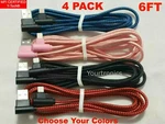 4 Pack 6FT 90 Degree Angle Fast Charging Cable Rapid Charger Sync Cord New. Price: $12.99.