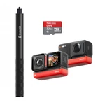 INSTA360 One Rs Twin 4K Waterproof Vr Camera + 32GB Sd Card Selfie Stick New. Price: $369.95.