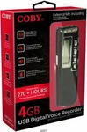 COBY-CVR-20 Usb Digital Voice Recorder With Built-in Mic Black 4GB Flash Memory Used. Price: $21.99.