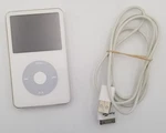 Apple Ipod Video Classic 5TH Generation Enhanced White 30 Gb A1136 Charge Cord Used. Price: $99.99.
