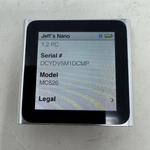 Apple Ipod Nano 6TH Generation 16GB Silver MC526LL/A Multi-touch Screen Radio Used. Price: $69.87.