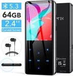 Agptek 64GB Bluetooth 5.3 MP3 Music Player 2.4 Curved Screen Built-in Speaker New. Price: $34.50.