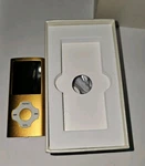 Mymahdi Digital MP3 Music Player Model M230, Input DC5V-1A Slim 3.5"X 2" Gold Open. Price: $18.88.